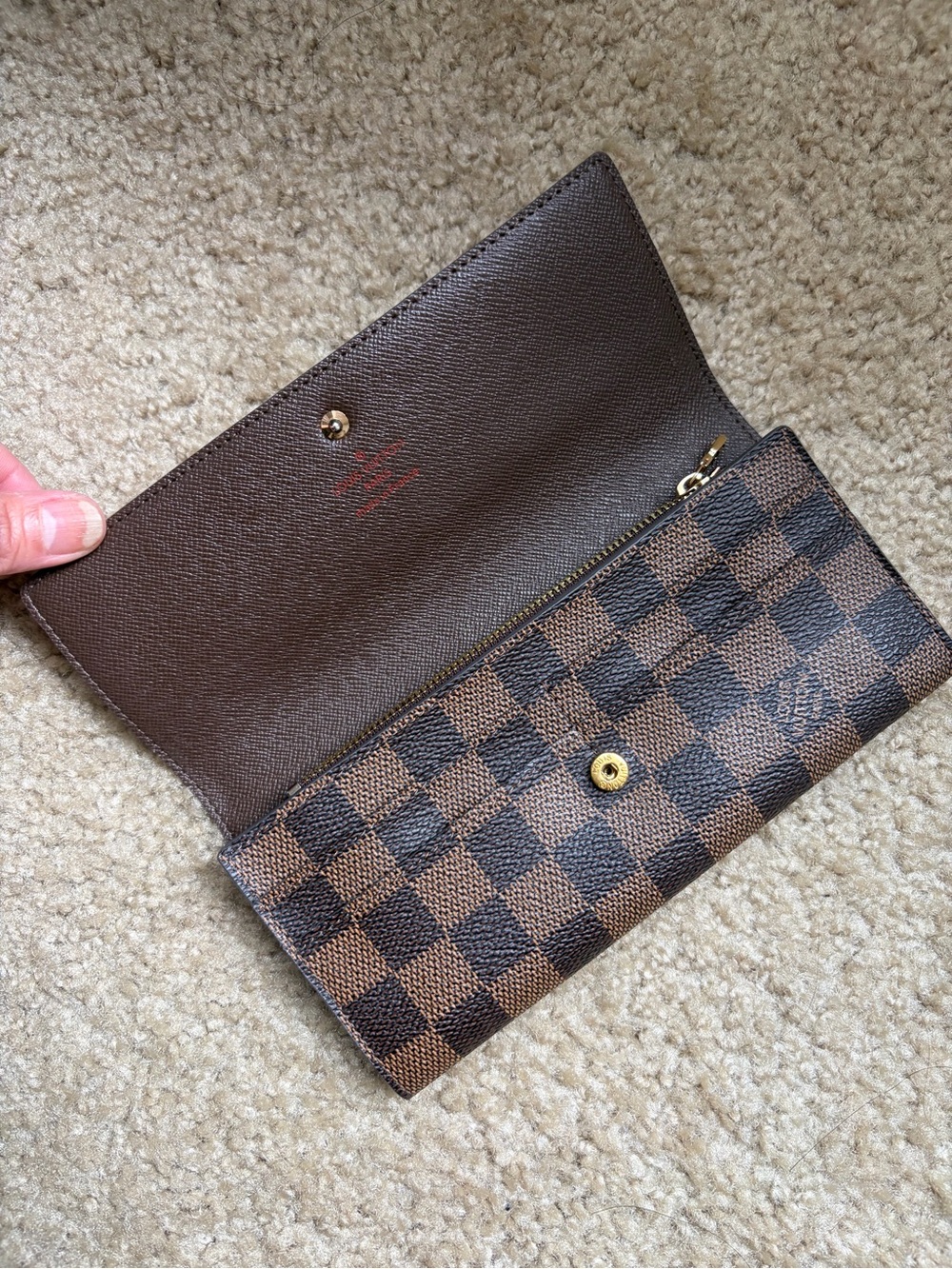 Fashion Luxe Checkered Brown Continental Wallet